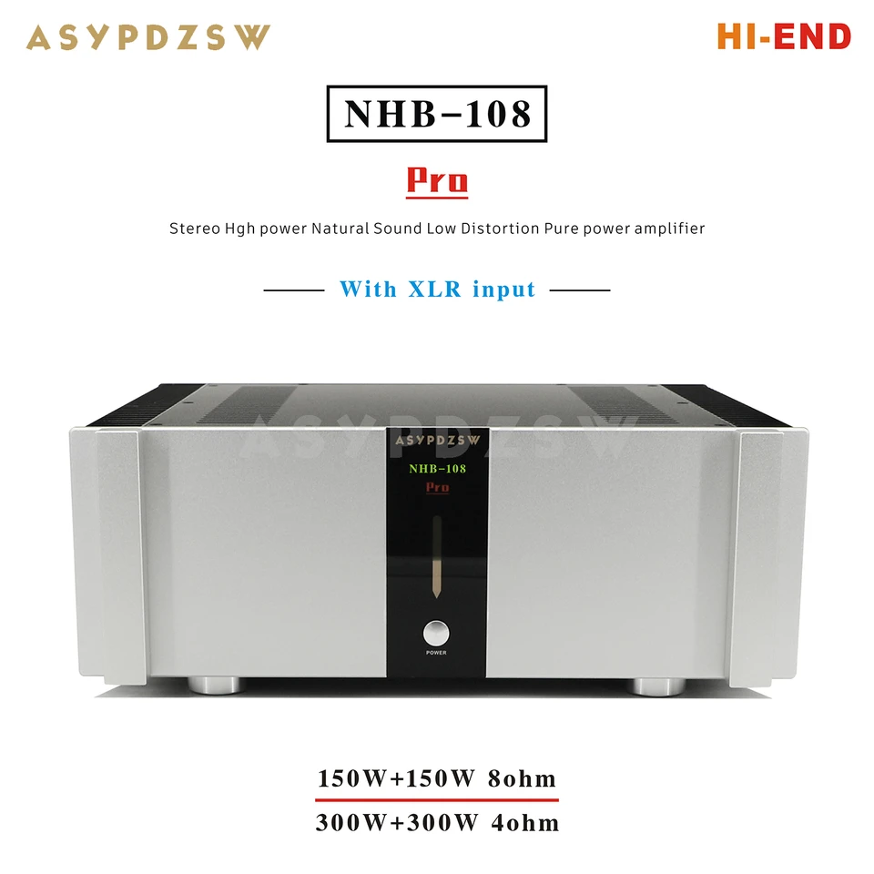 HI-END 108P NHB-108 Pro Stereo HGH Power Prírodný zvuk Nízky skreslenie Čistý výkonový zosilňovač 150W-300W 4-8OHM