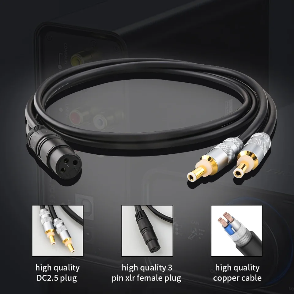 Hi-end HIFI OFC DC Y-káblové pre HDPlex PSU 3pin XLR SMEZMER DC2.1 DC2.5