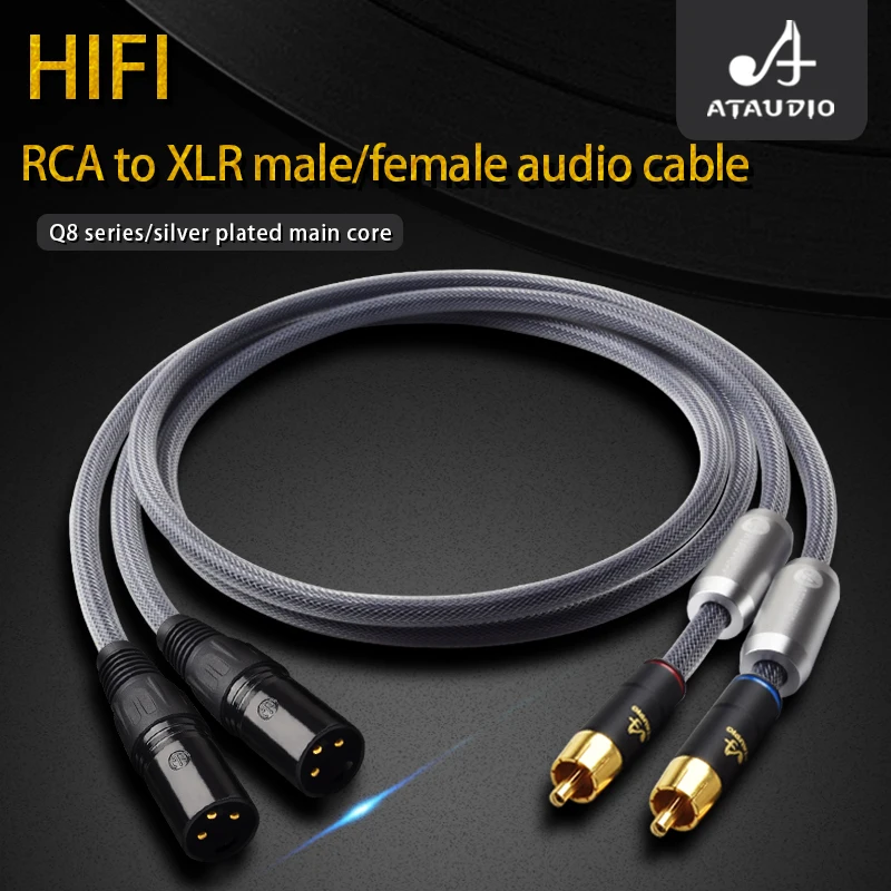 Hi-end jeden pár Hifi RCA na XLR Vyvážený zvukový kábel pre zosilňovač DAC 2RCA Muž do 2xlr mužského a ženského prepojenia kábla