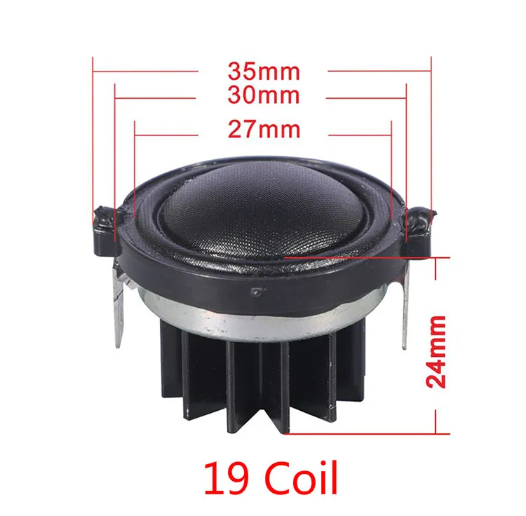 HIFI 1 palcový výškový reproduktor 4OHM 6OHM 30W Mini 30 mm výškový reproduktor pre 2 -cestu reproduktor DIY DOME Hodvábny film s chladičom 2ks