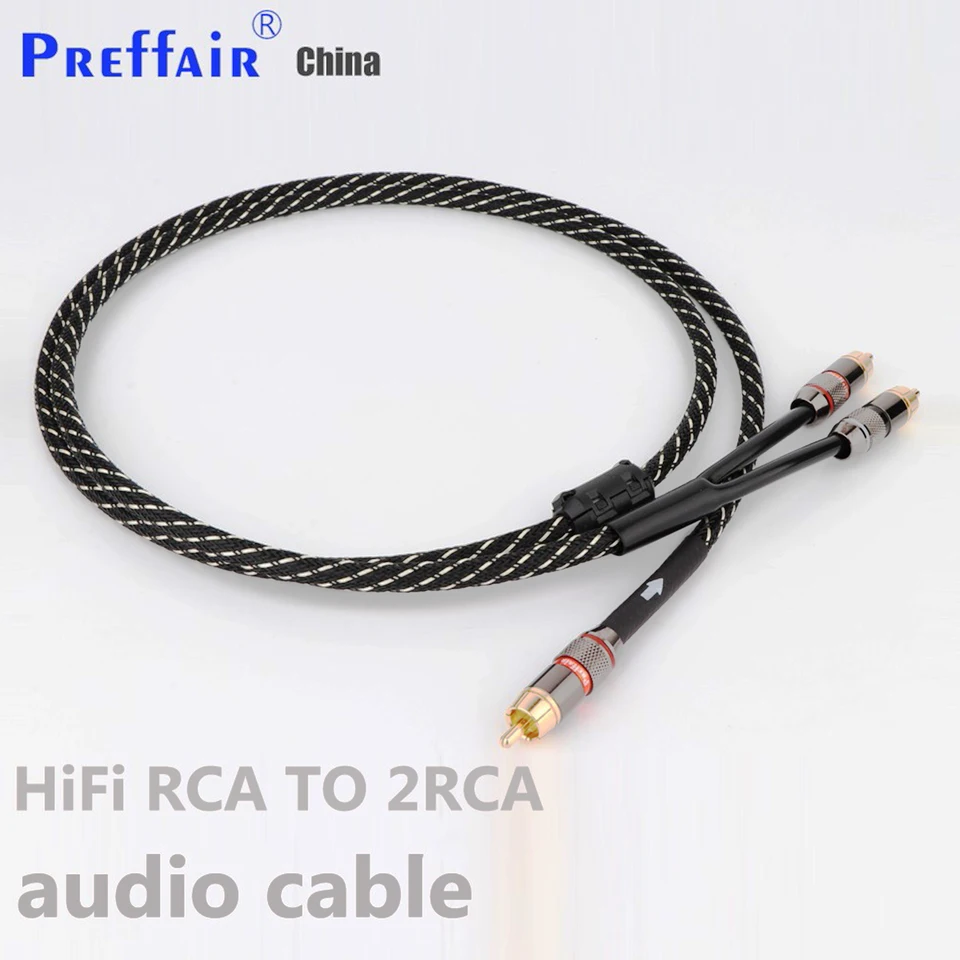 HIFI Audio Splitter Y RCA kábel High-end OFC Single RCA do duálneho zvukového kábla subwooferu RCA so pozlátenými konektormi RCA