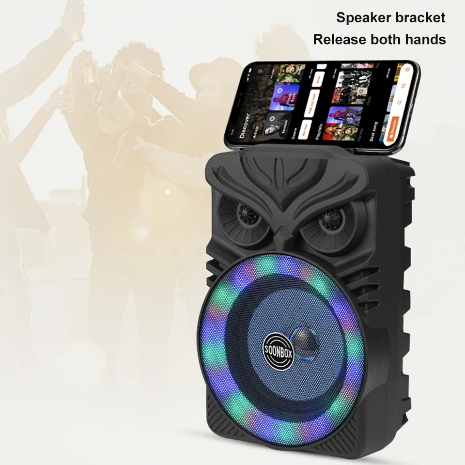Hifi bluetooth kompatibilný reproduktor Hifi stereofónny subwoofer RGB Light Karaoke vreckový ručný zvuk prenosný bezdrôtový reproduktor
