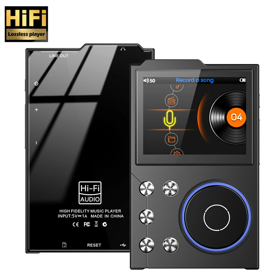 HIFI MP3 prehrávač 16 GB Pamäť 2,4-palcová obrazovka bezstratová DSD DIGITÁLNA AUDIO HUDICKÁ HUDBA Player Walkman podporuje až 256 GB