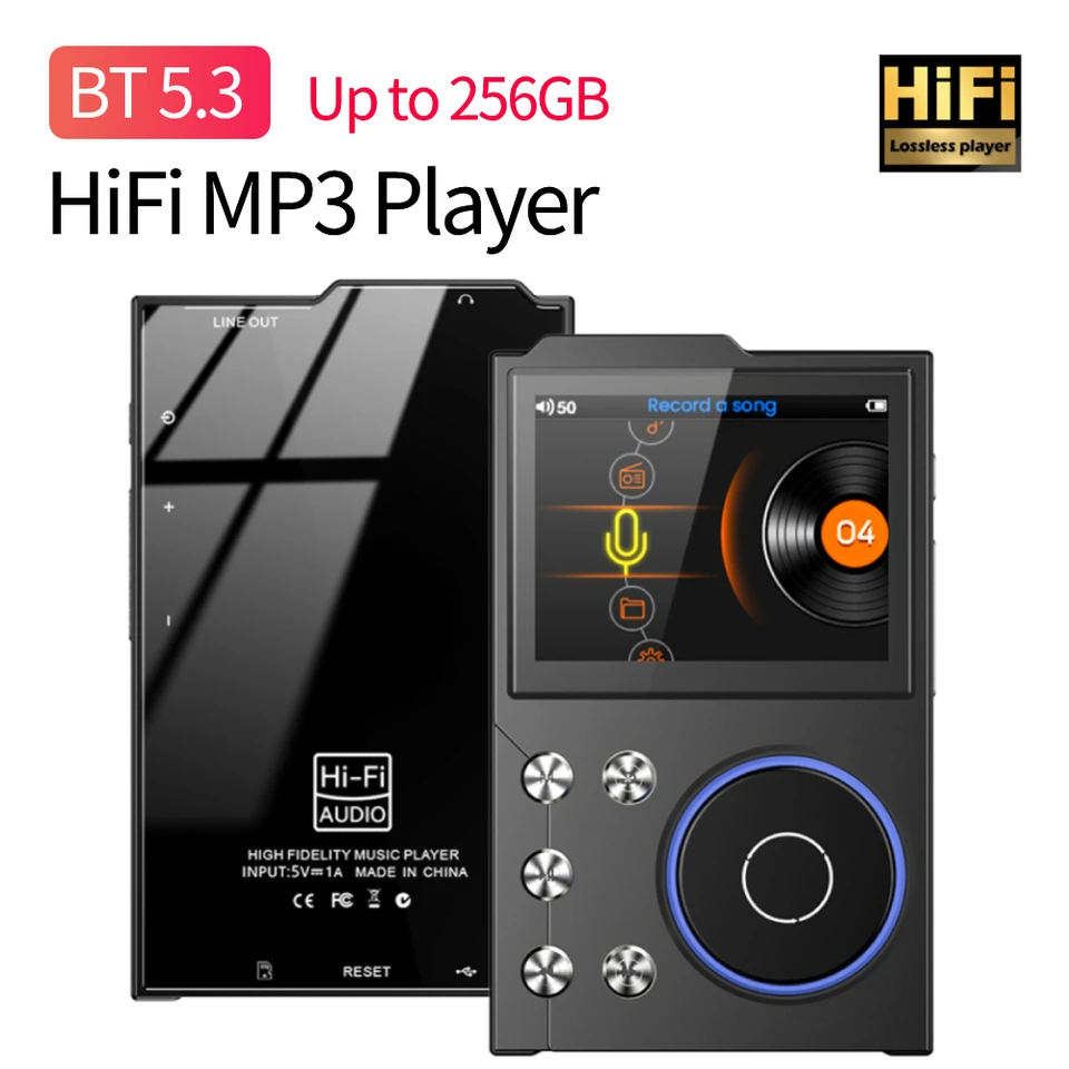 HIFI MP3 prehrávač DSD DSD Digital Audio Music Player Bluetooth 5.3 Prenosný digitálny zvukový hudobný prehrávač Podpora až do 256 GB