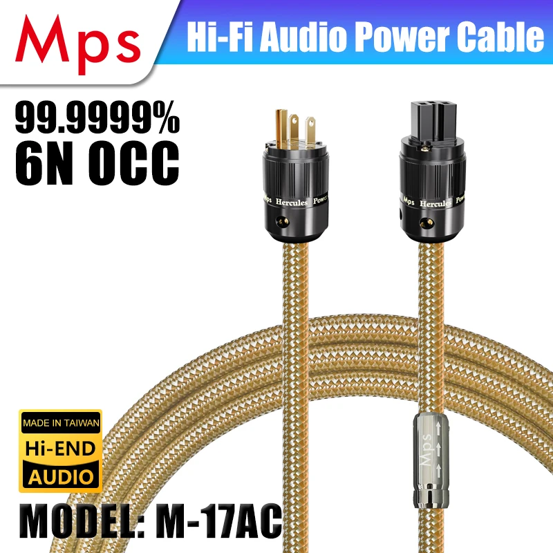 HIFI MPS Audio kábel M-17AC 99,9999% OCC ZLATNÝ NASTAVENÝ ŠTANDARDNÝ Plug HI-END HI-END VÝKONNÉ PRE DECODEROVÝ Zosilňovač