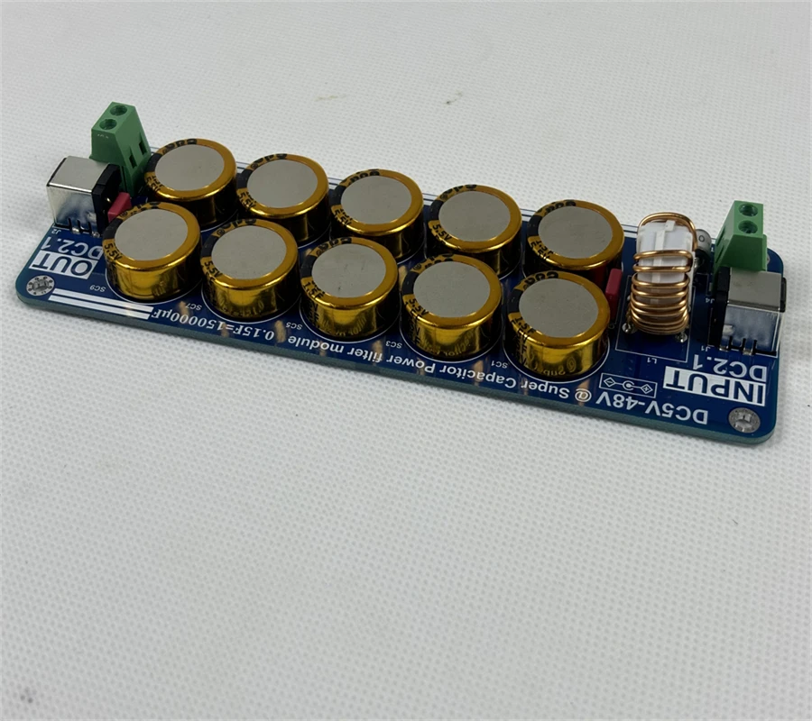 High-end 5V-48V Superkondenzátorová filtračná doska 10A Lineárny zdroj napájania pre Raspberry Pi zosilňovač slúchadiel DAC