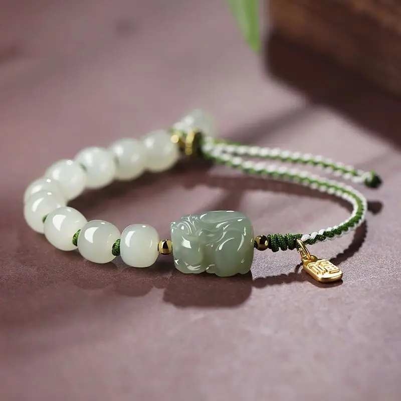 High-end Hettian Hetian Jade Lucky Brave Brave Brave Pánsky a dámsky ručne vyrábaný ručne vyrábaný ručný lano darček