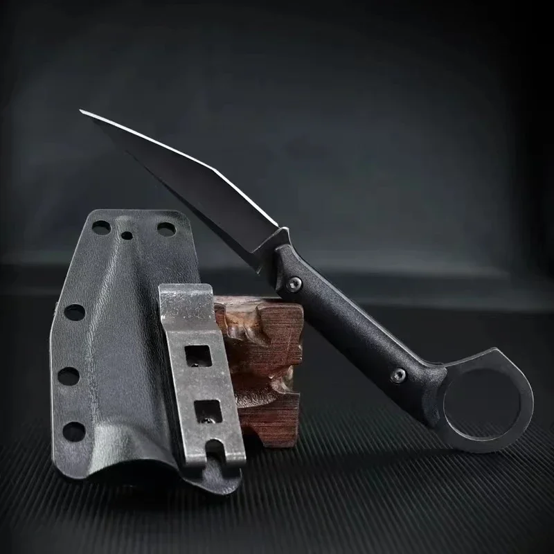 High-end High Hardness Nôž s kruhom K, vonkajším kempingom EDC viacúčelový priamy nôž, darček pre prežitie prežitia džungle
