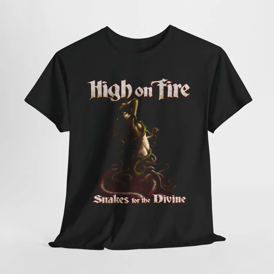 High On Fire Snake z albumu Divine Band T Tričko metalová rocková hudba s 5xl unisex Heavy Cotton Tee TEE