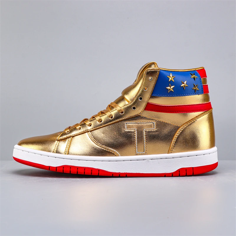 High Top Golden Sneaker plus veľkosť 45 46 47 Men Designer Board topánky móda príležitostné split kožené výška Zvýšené topánky Platforma