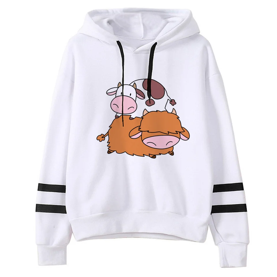 Highland Cow Hoodies Ženy fleece harajuku mikiny