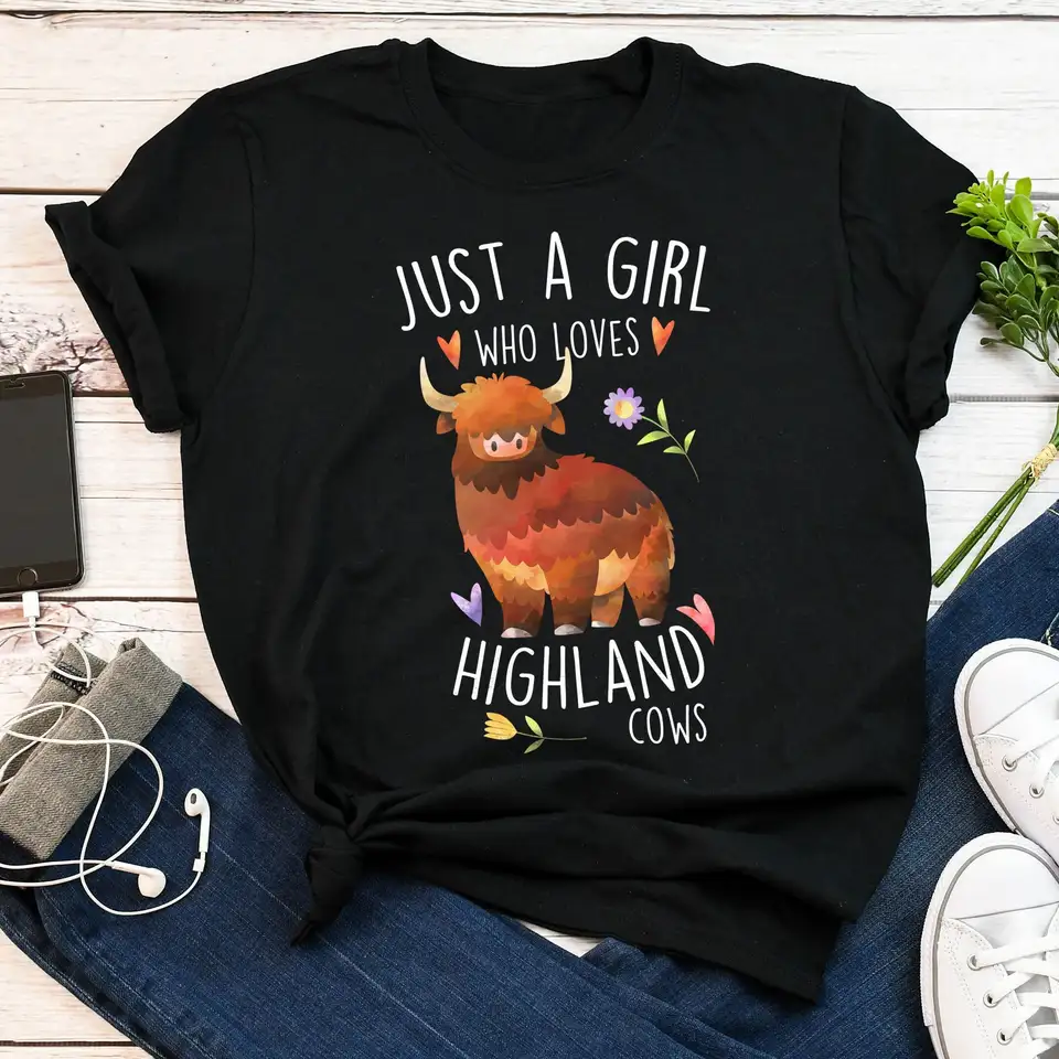 Highland Cow tričko vtipný milenec roztomilý farmár hospodárske zviera