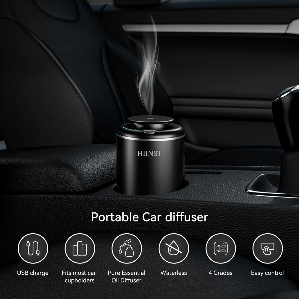 Hiinst Luxury USB Nabíjateľná aromaterapia Vôňa vzduch vzduchom pre osviežovač