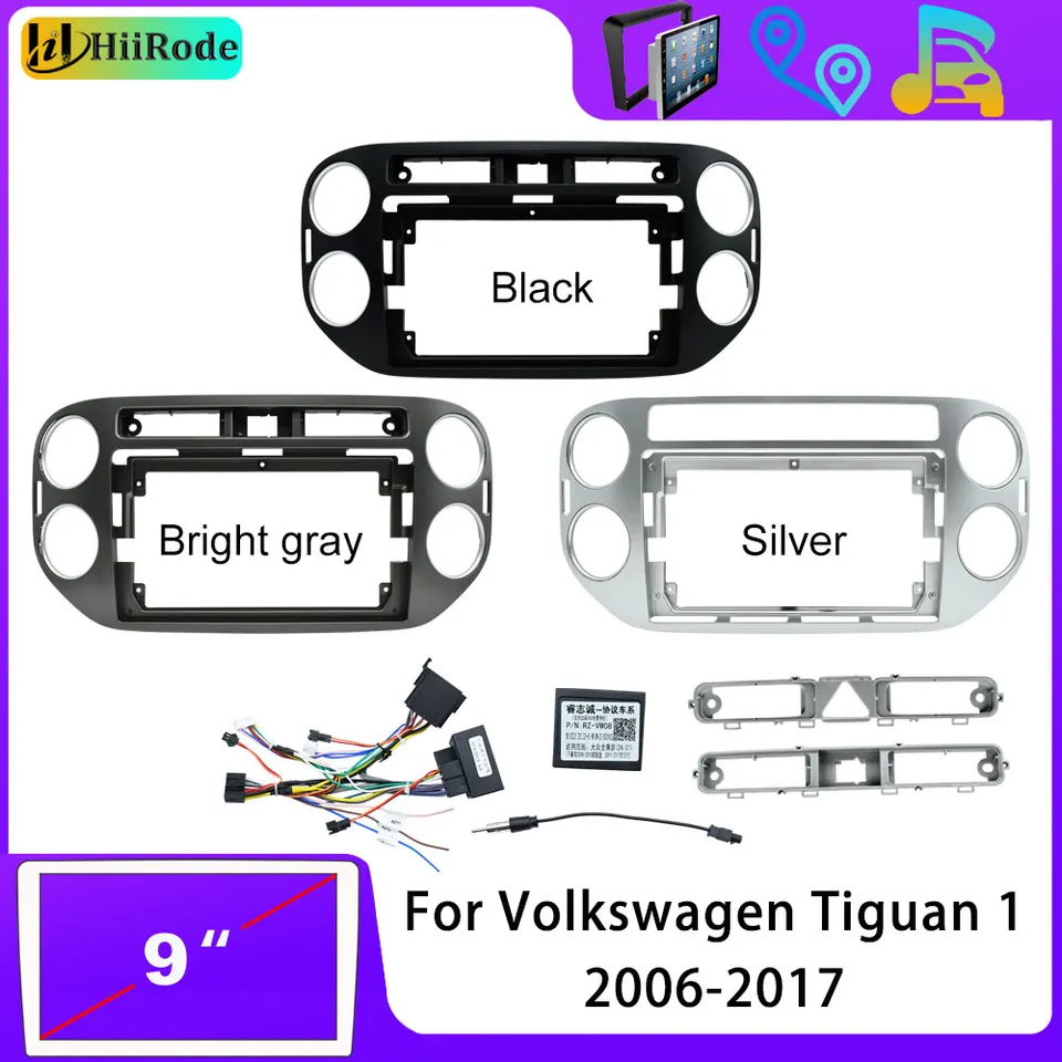 Hiirode Car Android Radio Radio Stereo Player Frame Fascia pre Volkswagen Tiguan 1 NF 2006-2017 Panelový kábel káblového kábla Canbus