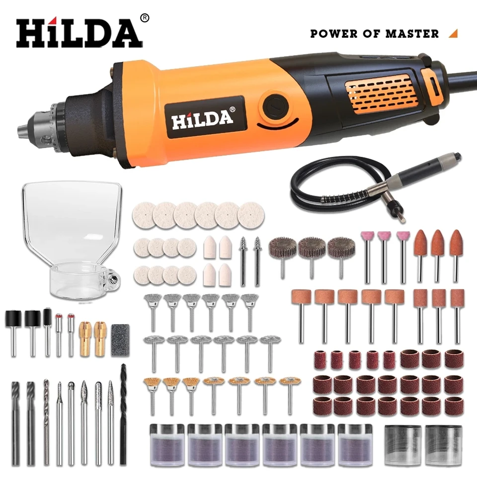 Hilda Electric Drill Mini Grinder Drill Rotary Tools Gravírovanie stroja gravírovanie pera s príslušenstvom