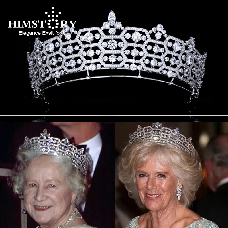 Himstory Európska kráľovná kubická koruna hlavy Royal Greville Tiara princezná dámy sviatok večierky svadobné doplnky