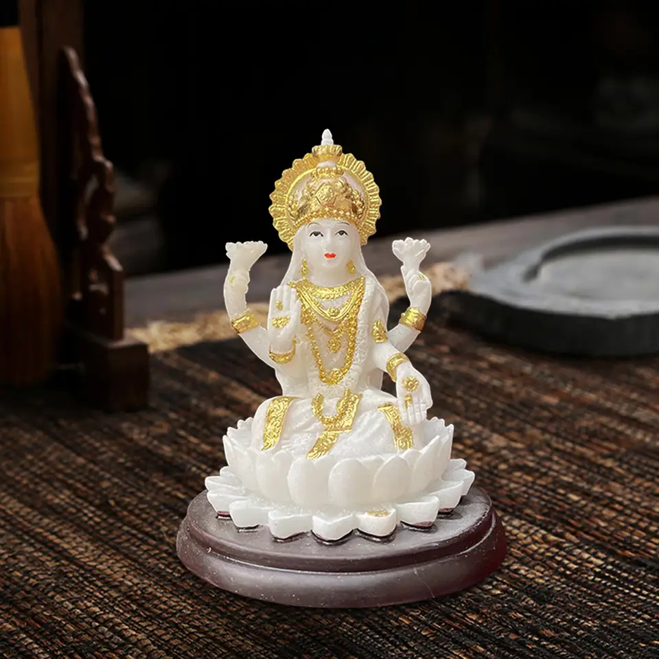 Hinduistická bohyňa Lakshmi socha indická bohyňa feng shui dekorálna stolná plocha pre stolovú knižnú knižnicu kabinetu Diwali Darček