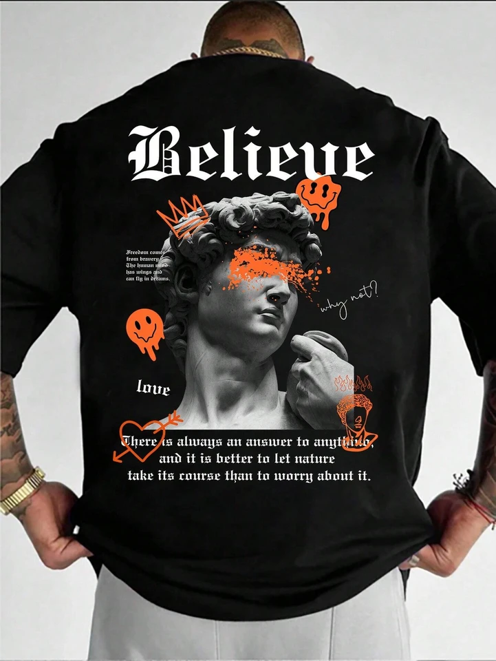 Hip hop nadrozmerné mužské tričko Streetwear abeced Symbol 3d tlačené tričko 2024