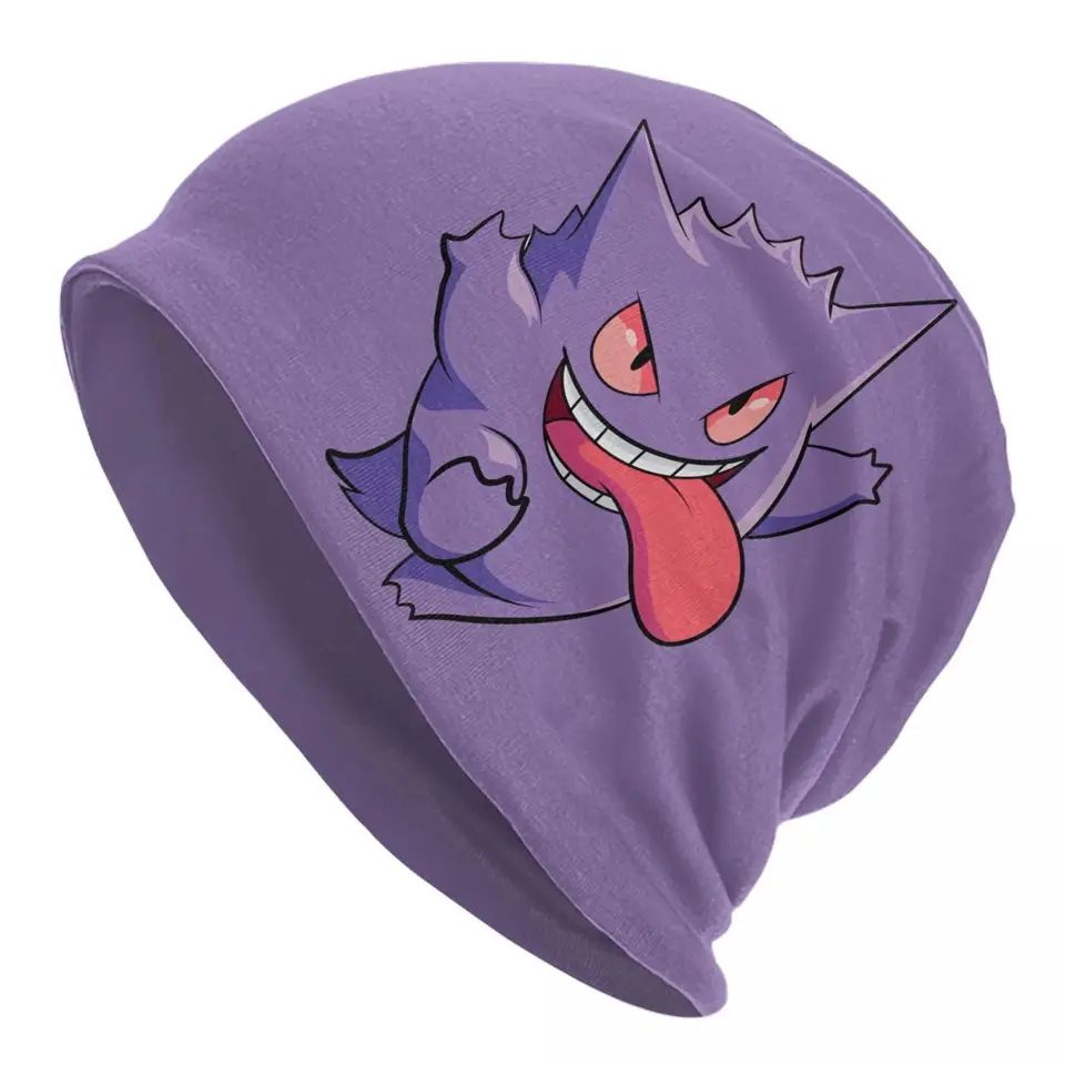 Hip hop pokemon gengar karikatúra kapota pletený klobúk na jeseň zima teplé chemoemola