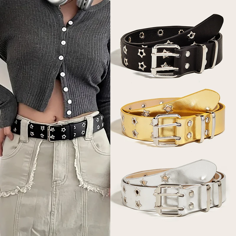 Hip hop punk džínsy pre ženy retro osobnosť biela široká hrana hviezda NITET NEPPOUKOROVANÉ VOCISKÉ ŽIADNE BELT MUži y2k unisex