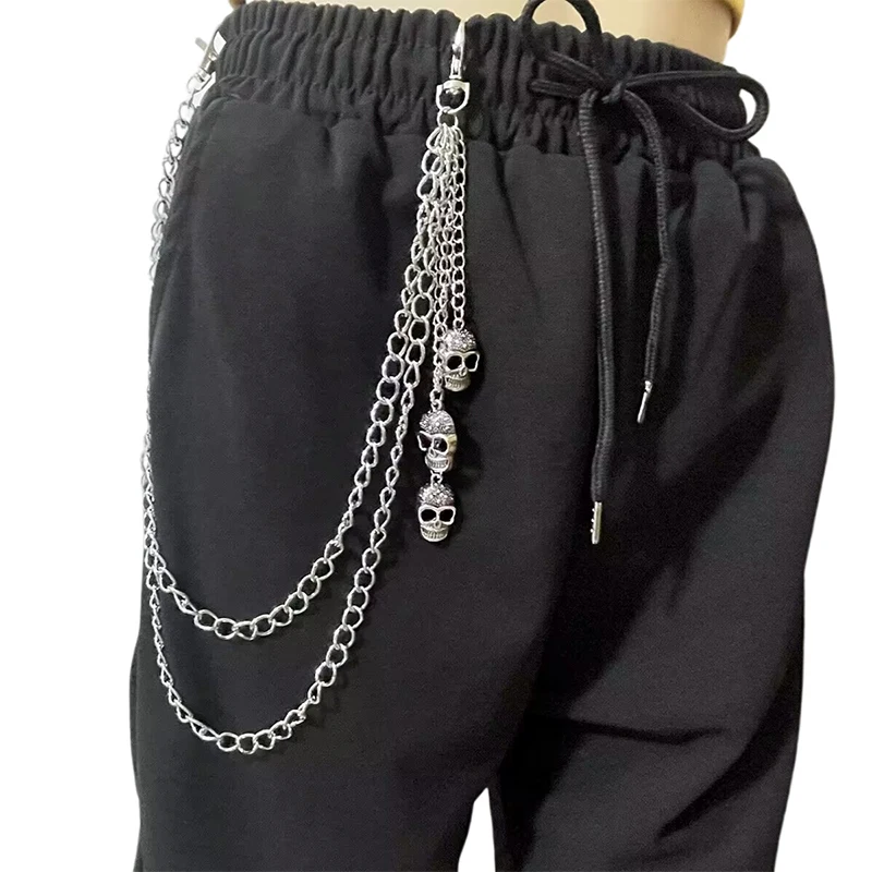 Hip hop punk lekcie dekoratívne kovový pás retiazka Punk osobnosť Vintage nohavice reťaz pre ženy