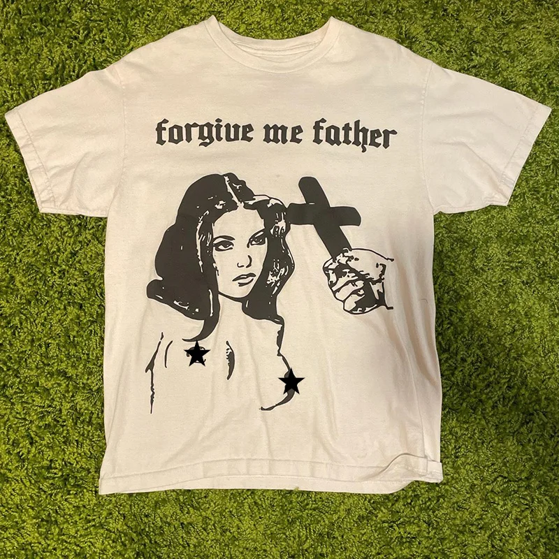 Hip hop punk módna bavlna y2k oblečenie gotická hlavná ulica Grunge Vintage Pánske tričká Príležitostné voľné americké tlačové oblečenie
