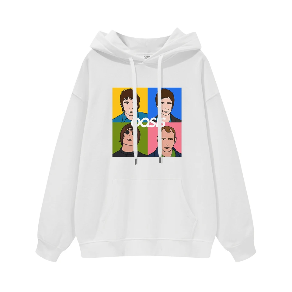 Hip-hop rap rocková skupina oasi samostatne pouličné zbrane a ruže muži a ženy čierna šedá bavlnená kapucňa posádka Hoodie Streetwear