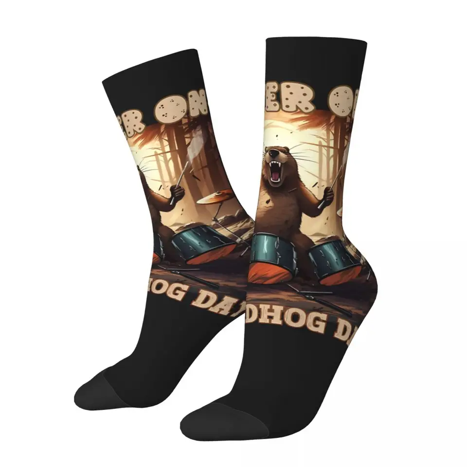 Hip hop retro marmot bláznivé mužské kompresné ponožky unisex marmot ulica Style Sladkless tlated Funny Novinka šťastná posádka ponožka