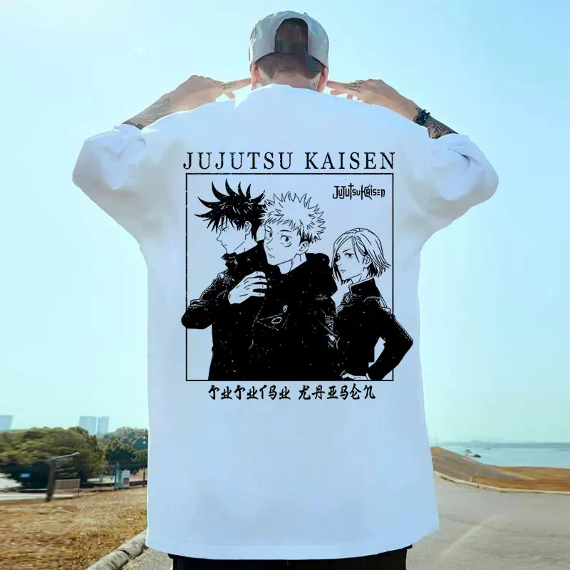 Hip hop Treetwear Jujutsu Kaisen Graphic t tričko Dámsky mužský vintage prerozdelený bavlnená bavlna s krátkym rukávom Streetwear Príležitostná móda