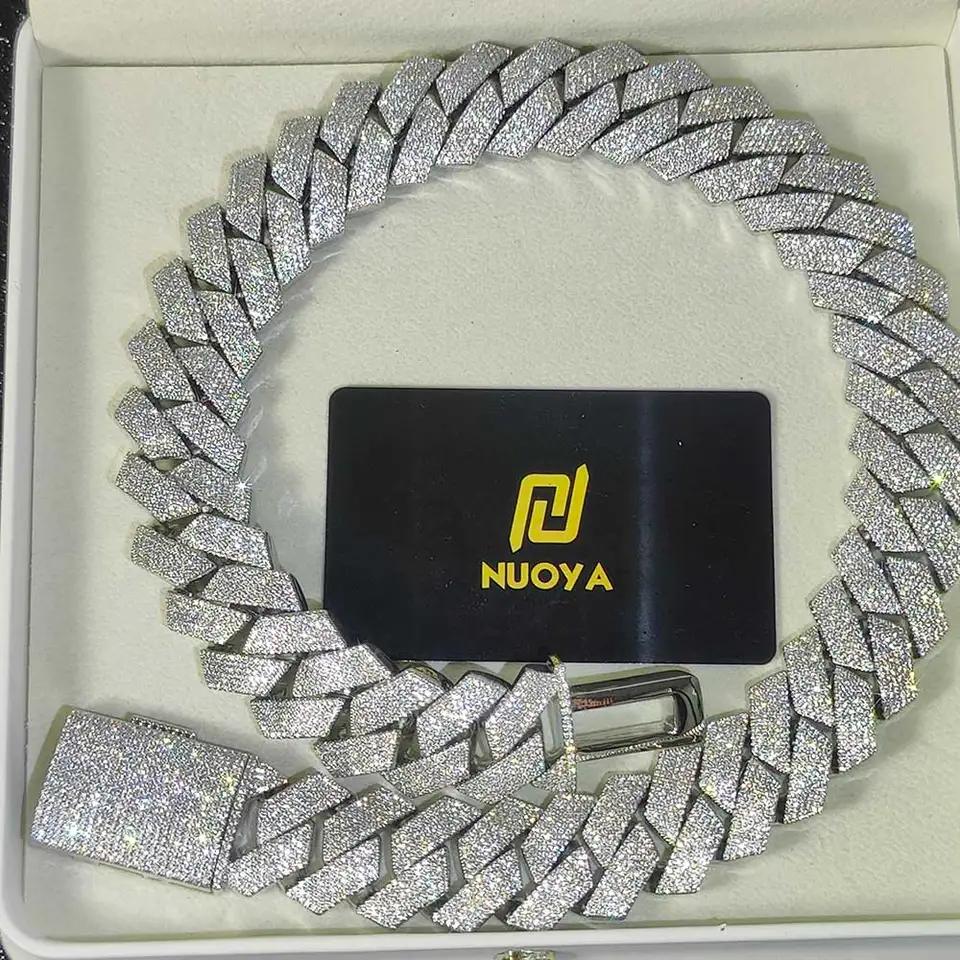 Hip hop šperky Vysoko kvalitný diamantový náhrdelník 25 mm 6 riadkov cz kubánsky reťazec bling bling veľký ťažký ľadový náhrdelník pre mužov
