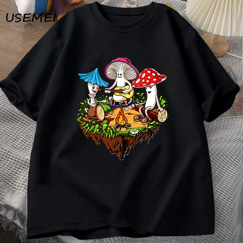 Hippie Magic Mushroom tričko Funny grafické tričká Streetwear 90. roky pánske tričká Man hippie bavlnené tričko Tričko Muž