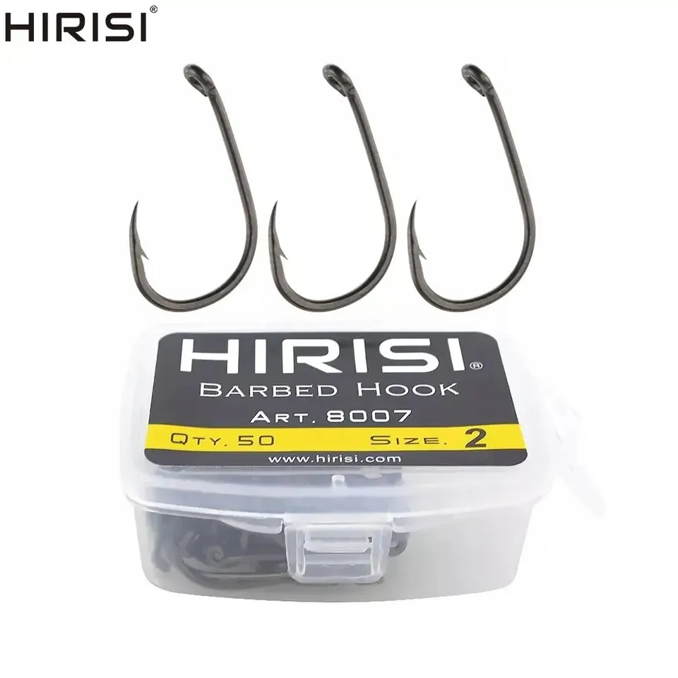 HIRISI 50KS CAPS RISHING BARBED HOOK HIGH HOPICKÁ KRIPOVÁ OCE OCE FISHHOOK 8007 Veľkosť 2468