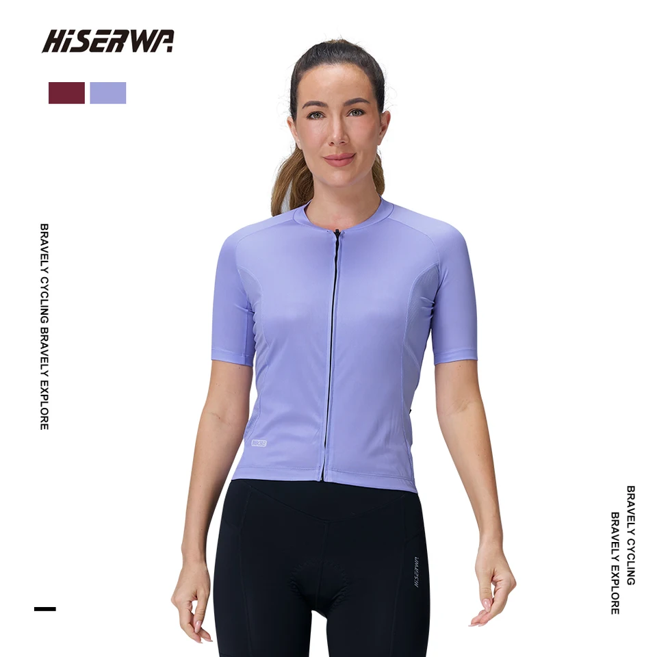 Hiserwa Women Cycling Jersey Vysoko kvalitný priedušný tenký cyklistický dres MTB Road Cyklovanie cyklovanie maillot camisa ciclismo