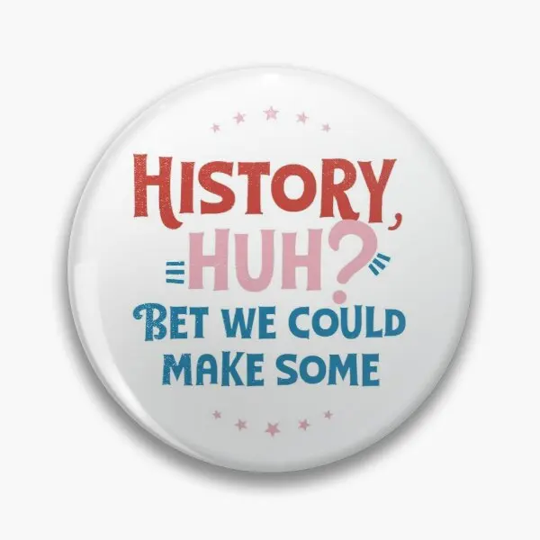 HISTÓRIA HUH RED BIELA ​​A ROYAL BLUE Prispôsobiteľné mäkké gombíky PIN roztomilé vtipné milenec oblečenie Kreatívne ženy golier šperky kov