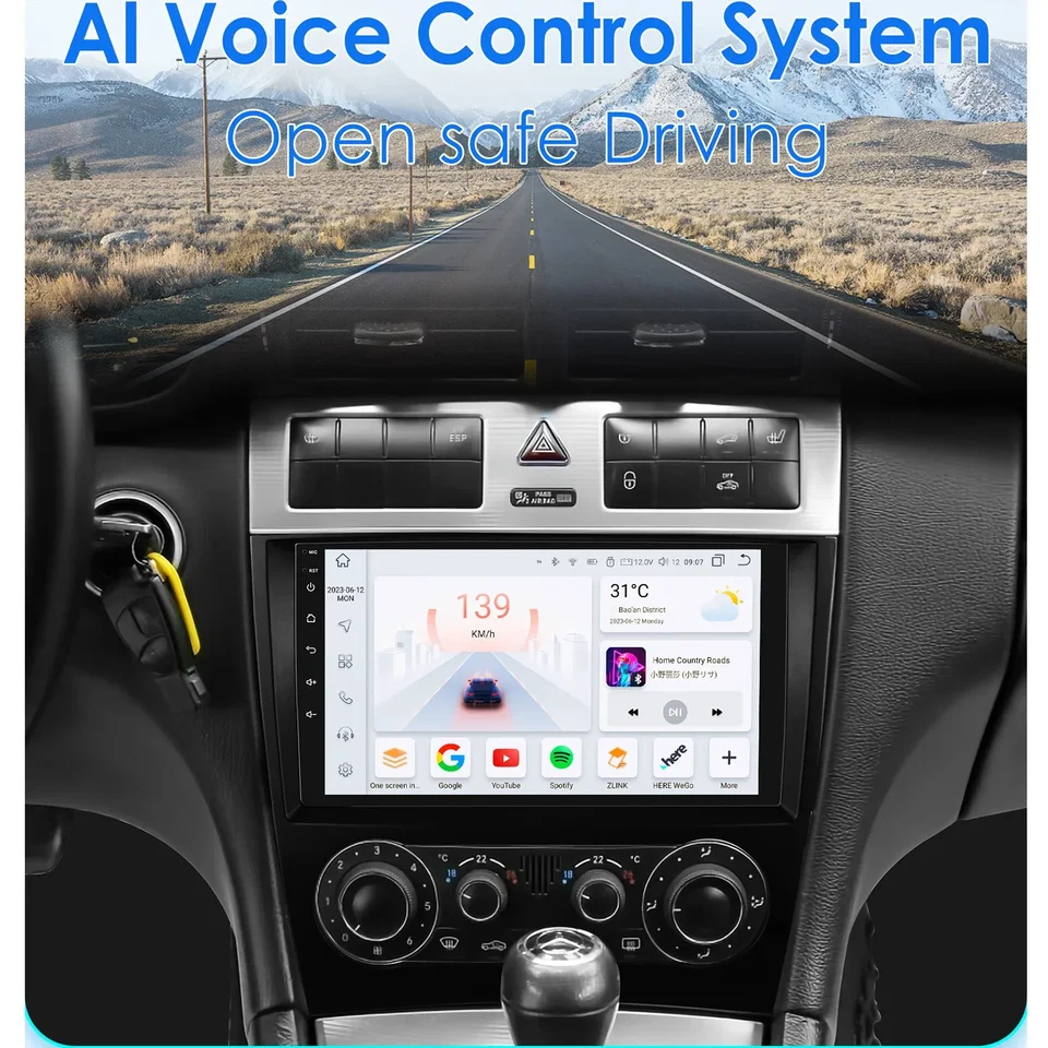 Hizpo CarPlay 4G 360 Camera Android 13 Aut Radio pre Mercedes Benz Clc W203 C-Class C180 C200 CLK200 CLK W209 GPS 2DIN Autoradio