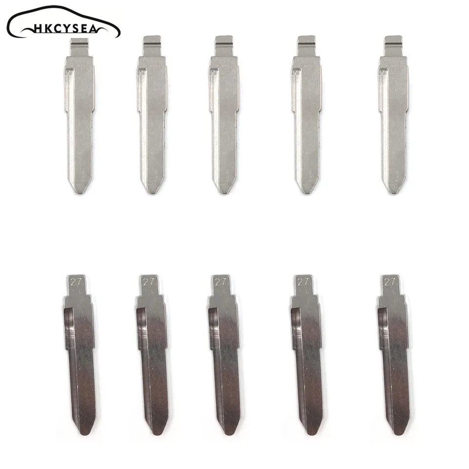 HKCYSEA 10 PCS/Lot Metal BLANK Nepretované kĺbové diaľkové kľúče Typ čepele #27 Pre čepeľ kľúčov Mazda č. 27