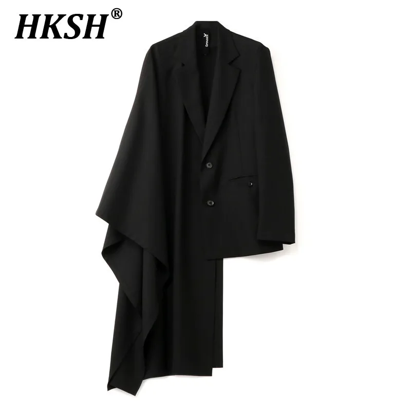 HKSH Autumn New Men's Tide Dark Chic Blazer Yamamoto Asymetrical Niche Design Streetwear Punk Gotický japonský kabát HK1988
