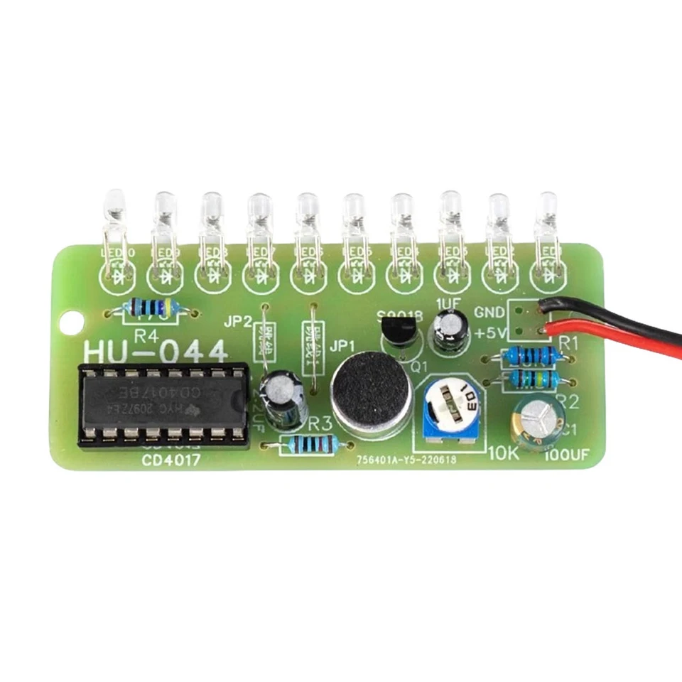 Hlasovo aktivované LED vodné svetlo súprava CD4017 Color Light DIY Elektronická súprava Zábava Elektronická výroba