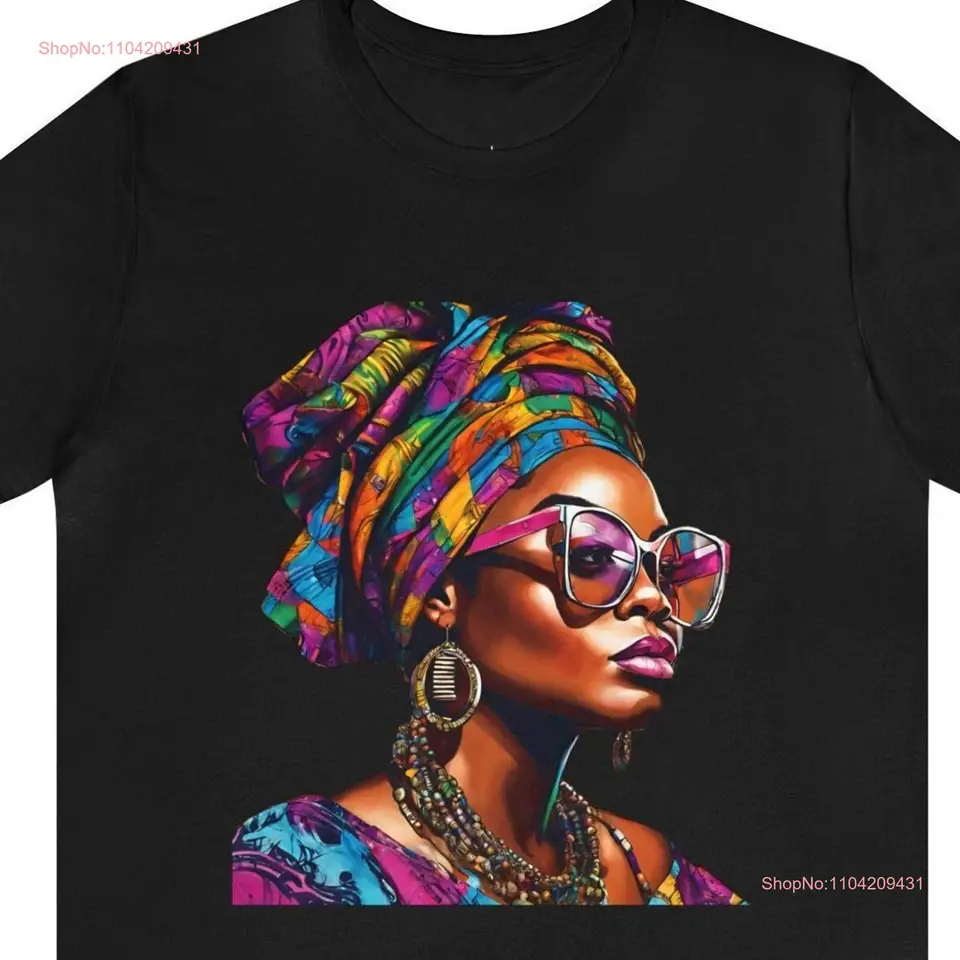 Hlava Wrap Queen T košeľa afrocentrické čierne etsy ženy vo vlastníctve obchodné alebo krátke rukávy