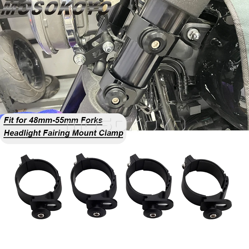 Hlavná kapotáž Montáž držiaka GAUNTLET SVETLOWLETOVÝ KAVER Mount CLAMP pre Harley Dyna Sportster Street Bob 48 mm-55 mm vidlice