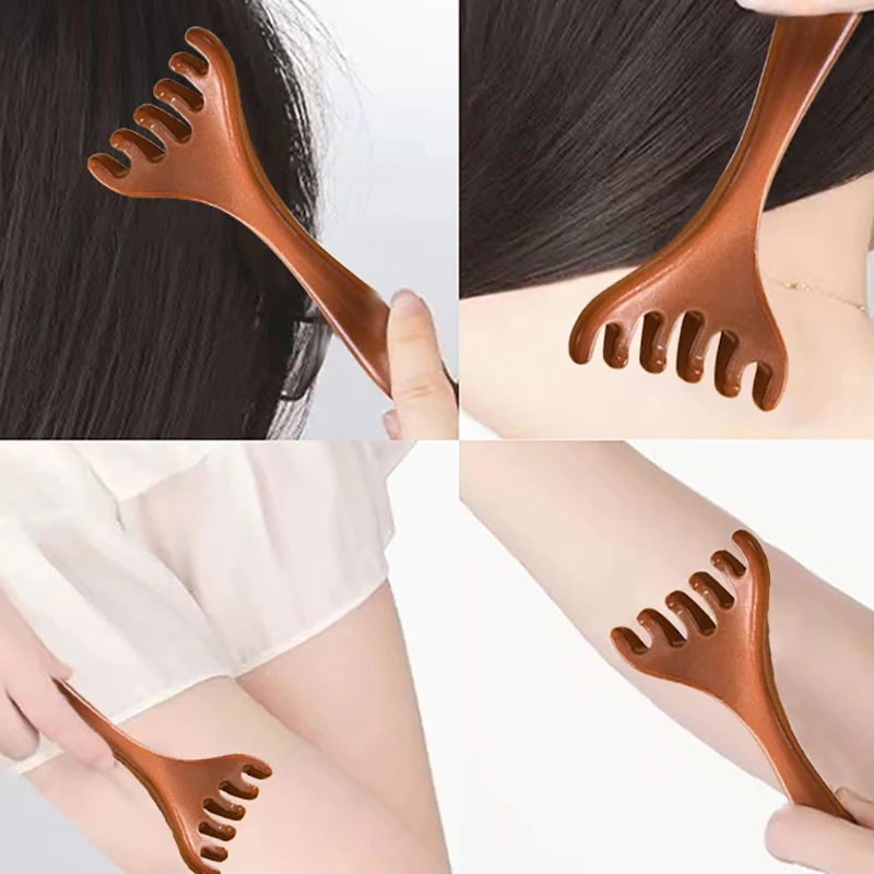 Hlavná starostlivosť o hrebeň Meridian Masáž šiestich pazúrov Gua Sha Scraping Massager široký zubná tvár Gua Sha Sha Scraping Body Massage Care