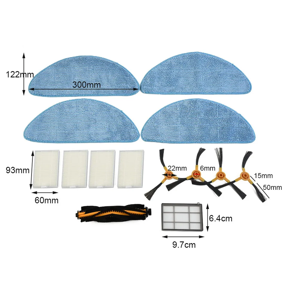 Hlavné kefové kefy na bočné kefy mopové vankúšiky pre Aeno RC3S RC2S Robot VACUUM VACECTION FILTRE STREVIDLÁ PRÍSLUŠENSTVO