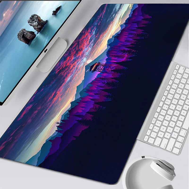 Hlboký les Firewatch Mouse Pad Gaming Actifies MousePad Gabinete PC Gamer Computer Keyboard Deskmat Gumový notebook Veľká podložka