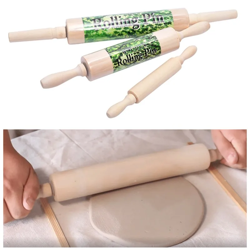 Hlinený valček masívne drevo bahno valcovanie ílové polymér DIY keramická bahenná doska lisovanie náradia bahenný kus rolovacieho kolíka Pottery