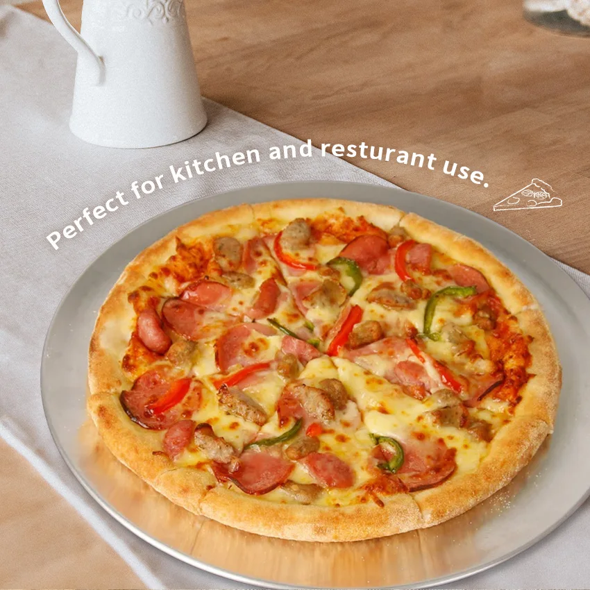 Hliníková pizza v potravinách 9/10/10/112/14inch Pizza Tray rúra Pizza Cristovej panvice Round Pizza Food Food Servingova tanier