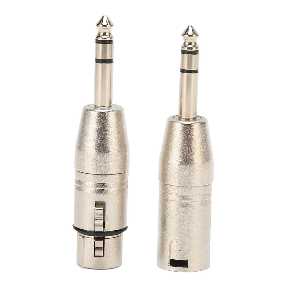 Hliníková zliatina 1/4 palca TRS až XLR adaptér 6,5 mm stereofónny 1/4 trs Muž do XLR 3PIN Žena a samčie stereo vyvážený zvukový konektor