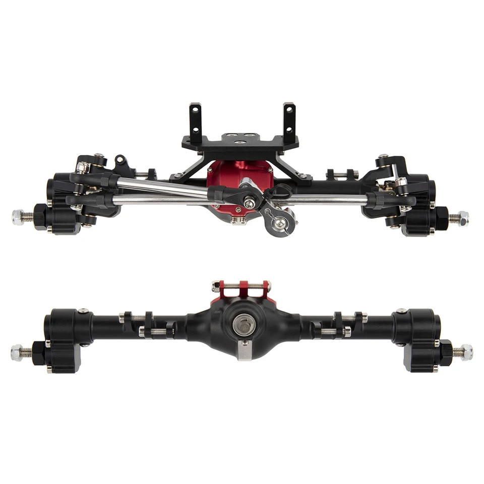 Hliníková zliatina eloxovaná integrovaná predná zadná portálová náprava pre 1/10 RC Crawler CAR Axial SCX10 II CC01 90046 90047