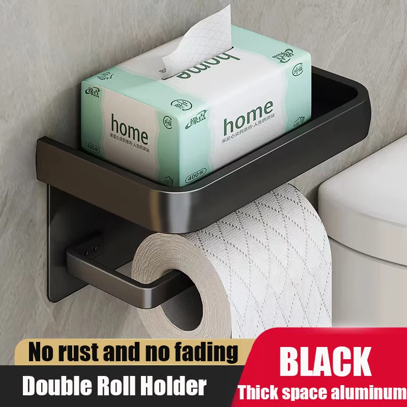Hliníková zliatina toaletný papier držiak na stenu Mount WC Storage Organizátor roll papierové držiak na kúpanie kúpeľňové doplnky