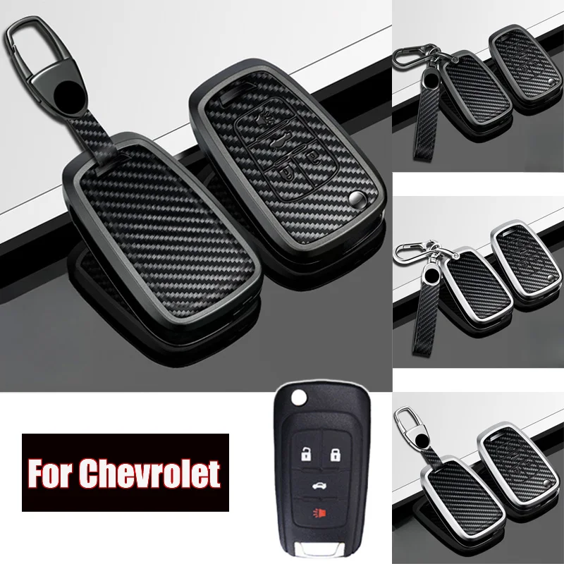 Hliníková zliatina uhlíkových vlákien automobilový diaľkový kľúč FOB Case pre Chevrolet Camaro Cruze Equinox Impala Malibu Sonic SS Trax Volt Volt