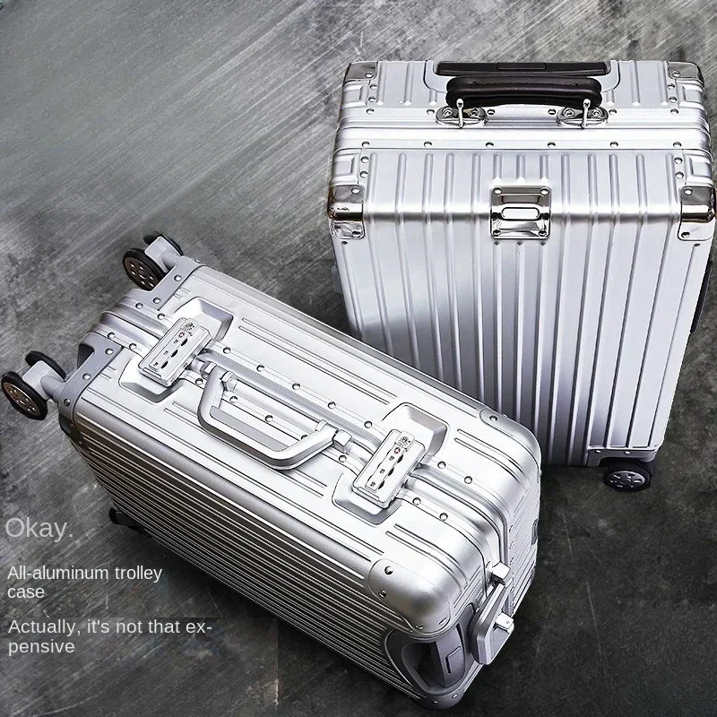 Hliníková zliatina ＋ ABS Travel Suitcasenew Style Vysoké koliesko naplňované 20/24/26/26/29 palca vozík Rolling Batožina